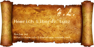 Hemrich Liberátusz névjegykártya